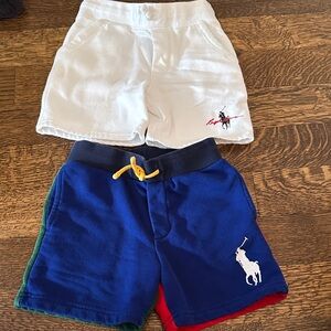 Ralph Lauren Kids' White and Blue Shorts Duo